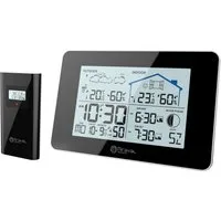 Miraval LCD Funk-Wetterstation mit Außensenor Funkwetterstation (Temperaturanzeige Datumsanzeige Alarm Displaybeleuchtung Hygrometer)