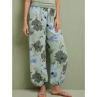 malito more than fashion Haremshose Pumphose Blumen Print 1485 atmungsaktive Freizeithose mit Blumen Print
