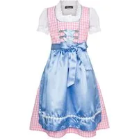 Ramona Lippert Dirndl Mia kariert rosa blau Kinderdirndl für Mädchen mit Bluse