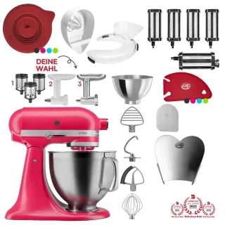 KitchenAid Artisan 4,8 Liter 5KSM195PSEHI Spar-Set Pasta Deluxe mit...