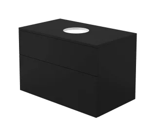 Neuesbad Waschbecken CABINET, mit TOP, 800x470x520MM, Schwarz NB1DESDINB811
