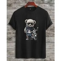 RMK T-Shirt Herren T-Shirt Rundhals mit Teddybär Motorrad