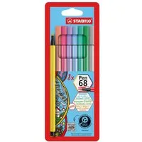 STABILO Faserstift STABILO Pen 68 Filzstift - 1 mm - pastell - 8er Etui