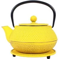 ECHTWERK Geschirr-Set Teeservice im Vintage-Design (4-tlg), Gusseisen, Teekanne 0,8L, Sieb abnehmbar, Teebereiter, Untersetzer + 2 Teetassen