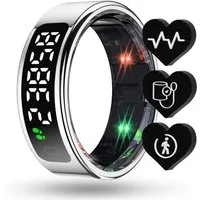 fontastic Smart Ring Divo Smart Ring mit Display Fitnessring Schlaftracker Schrittzähler