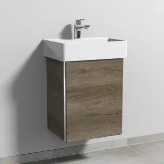 Sanipa 3way Waschtischunterbau zu Duravit Dura Square Waschtisch mit 1 Tür, Eiche-Nebraska BR42537