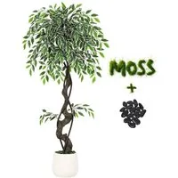 Kunstbaum Künstlicher Ficusbaum Künstliche Pflanzen Künstliche Zimmerpflanze Ficusbaum, GarveeMore, Höhe 120 cm