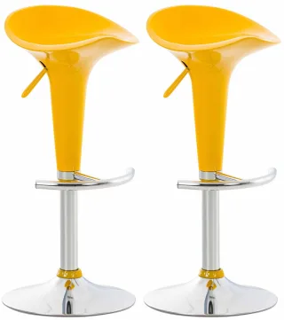 Barhocker Hocker 2er Set - Nr 120 - Kunstoff Gelb