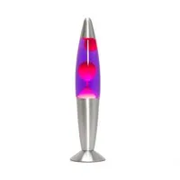 Licht-Erlebnisse Lavalampe TIMMY, Warmweiß, Retro Lampe Tisch Lila Rot dekorative Tischleuchte
