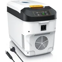 Brandson Elektrische Kühlbox 10 L,  Sichtfensterdeckel, Kühlt & hält Warm, von bis zu -10 bis +65°C, 10 l, 230 V Netzspannung &12 V KFZ Auto Bordspannung, Kühlbox elektrisch