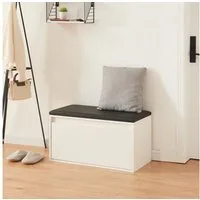 en.casa Schuhbank, Schuhbank »Degerfors« mit Schublade 80 x 39 x 45 cm Weiß/Schwarz