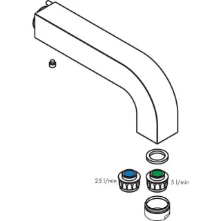 hansgrohe Auslauf Axor Citterio 97238000 für 3-Loch-Waschtischarmatur Wand 180mm chrom