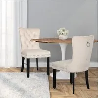 Puluomis Esszimmerstuhl (2/4/6/8 Set Grau/ Schwarz/Beige, 2 St), Samt Stuhl mit hoher Rückenlehne, Küchenstuhl mit Eichenbeinen