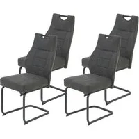 HELA Esszimmerstuhl Linda S Schwingstuhl (Set, 4 St), mit Taschenfederkern Sitz, mit 140KG belastbar, Freischwinger