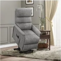 HOMCOM Relaxsessel Sessel mit Aufstehhilfe und Fußstütze (TV-Sessel, 1-St., Fernsehsessel), für Wohnzimmer, Grau