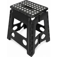 HH-Haushalt Klapptritt XL Klapphocker, Klapptritt, Steighilfe 40cm faltbar bis 150kg Schwarz
