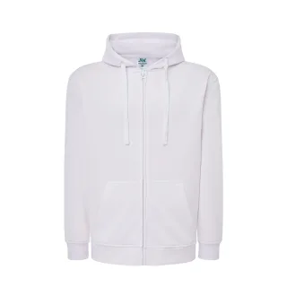 JHK - Hoodie mit durchgehendem Reißverschluss für Herren/Damen Unisex (Weiß)