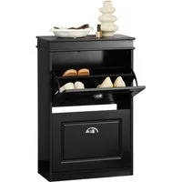 SoBuy Schuhschrank FSR78/FSR79/FSR94, Schuhkipper, Schuhregal, Schuhbank, mit Klappen mit 1/2/3/4 Klappen, Schuhschrank schmal, Schuhbank Schuhablage, Flur