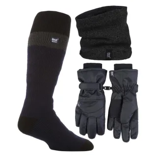 Herren Ski-Set mit Halswärmer, Handschuhen und thermischen Ski-Socken für die Winterkleidung