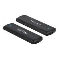 Externes USB Type-C Combo Gehäuse für M.2 NVMe PCIe oder SATA SSD, Laufwerksgehäuse schwarz, werkzeugfrei