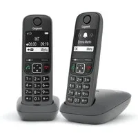 Gigaset AE 690 Duo anthrazit Schnurloses DECT-Telefon (Mobilteile: 2, zwei Mobilteile)