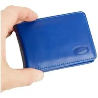 BRANCO Mini Geldbörse Kleine Geldbörse / Mini Portemonnaie, Leder, Azur-Blau, Branco 12022