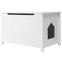 COSTWAY Tierhaus Katzenschrank, Katzenhaus, mit abnehmbarer Trennwand