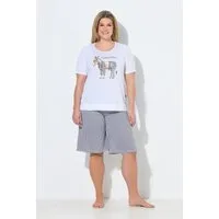 Ulla Popken Pyjama Pyjama Esel Rundhals Halbarm Shorts