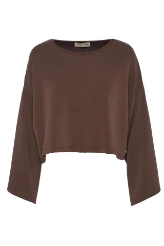 bsb - Pullover mit weiten Ärmeln braun - Gr. - XS