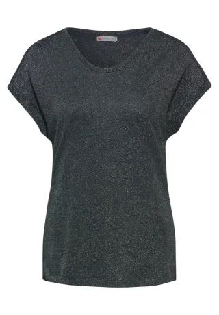 Street One - T-Shirt im Glanz-Look grün - Gr. - 40