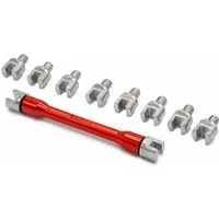 Weber GmbH Werkzeugset Speichenschlüssel Set 5,2–7 mm 11-tlg. für Fahrrad & Motorrad, (11-tlg), Speichen spannen & zentrieren, incl. Chrom Bits