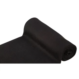 Rippen-Bündchenstoff "Comfort", schwarz