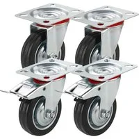 TK Gruppe Schwerlastrolle Schwerlastrolle 4er Transportrollen Rollen Möbelrollen, (4er Set), 4 Stück, zwei davon mit Bremsen
