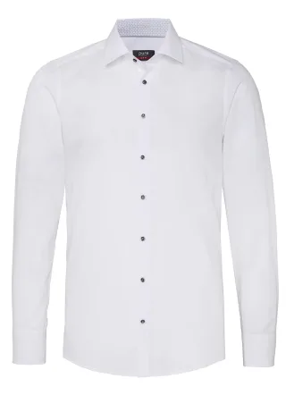 pure - PURE- City Hemd slim fit Langarm weiss - Gr. - M