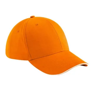 Beechfield - "Athleisure" Kappe 6 Segmente (Orange/Weiß)