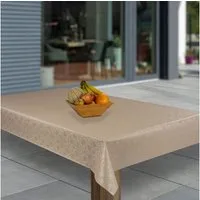 laro Tischdecke Wachstuch-Tischdecken Abwaschbar Beige Umbra geprägt rechteckig
