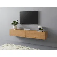VOGL Möbelfabrik Lowboard 1237, Breite 184 cm, hängend und stehend, Front Eiche furniert