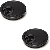 sossai® Kabelführung Metall Kabeldurchlass Ø60/Ø80mm in Schwarz (2-St)