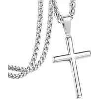 KARMA Kette und Anhänger Set Edelstahl Herren Halskette Kreuzkette 60 cm (Halskette Edelstahl, Herrenschmuck Geschenk für Ihn), Kreuz Anhänger Rostfrei & Robust