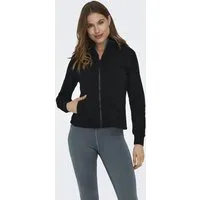 ONLY Play Sweatjacke ONPMELINA LS HN ZIP SWT NOOS aus Baumwolle und Polyester, normale Passform, mit Stehkragen, Langarm