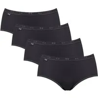 sloggi Midislip Basic+ (4er Pack) perfekter Sitz, feminin, Baumwollmischung, Single Jersey, weich