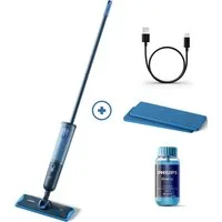 Philips Akku-Wischmopp OneUp elektrischer Wischer 3000 Series XV3101/11, 4,32 W, beutellos, 50 min Akku-Laufzeit, inkl. 2 Pads und 40 ml Reiniger