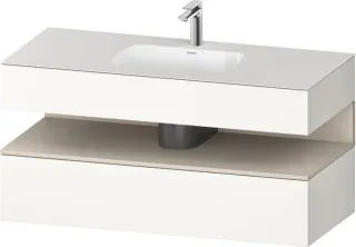 Duravit Qatego Einbauwaschtisch mit Konsolenwaschtischunterbau Weiß Supermatt 1200x550x600 mm - QA47 QA4787083840010