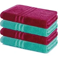 Lavea Duschtücher 4er Set Duschtuch 70 x 140 cm, Elena Frottee Handtücher, (Set, 4-St), Dusch-Handtuch, 500 g/m² Frottier, weich & saugstark, pflegeleicht
