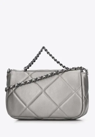 Wittchen Damenhandtasche, gesteppt mit Quadraten an einer Kette, klein