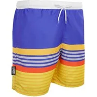 GUGGEN Mountain Badehose Badehose Herren Beachshorts Boardshorts Strandhose YSB596 Boardshorts Schwimmhose Männer mit Muster blau gelb gestreift