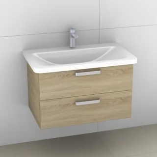Artiqua 412 Waschtischunterschrank für Tonic II K0879 Castello Eiche quer NB, 412-WU2L-I50-7134-426 412-WU2L-I50-7134-426