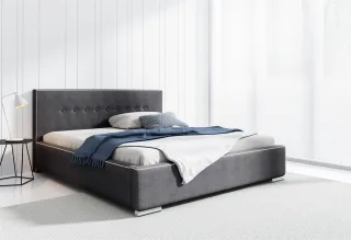 Polsterbett Doppelbett DEVIN Komplettset Polye... Grau 140x200cm
