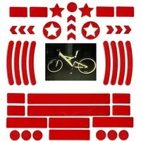 FOUORTUNATE-BEE Reflektorband Reflektierende Aufkleber für Motorrad Helm Auto Fahrrad – 42 Stück, Fluoreszierende Warnstreifen Sticker selbstklebend & wasserfest