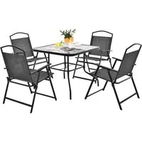 KOMFOTTEU Balkonset, 5 TLG. Gartenmöbel Set, mit 4cm Schirmloch